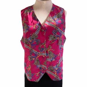 Casual Corner Silk Vest Vintage Magenta Size L